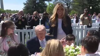 LMAO! Kid yells at President Trump: "Who IS that?!" referring to Melania Trump.......