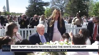 LMAO! Kid yells at President Trump: "Who IS that?!" referring to Melania Trump.......