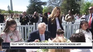 LMAO! Kid yells at President Trump: "Who IS that?!" referring to Melania Trump.......