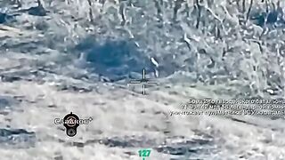 Russian Soldier Operating Drone takes out Ukrainian with One Shot