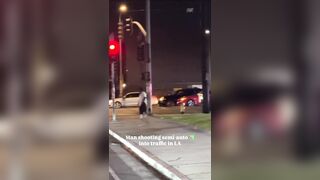 Man fires into traffic in LA, quickly subdued by responding officers