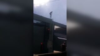 Man Jumps with Purpose..Head First onto Concrete