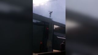 Man Jumps with Purpose..Head First onto Concrete