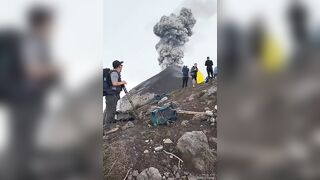 Female Mountain Climber Films her last Minute as Volcano Errupts