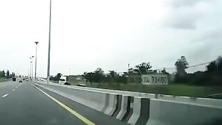 Truck Driver Loses Control and Flies Out of Cab