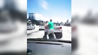 When a Sissy Man throws a Rock at a Real Man in Road Rage
