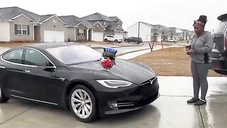 How could you be so Cruel? Girl gets a Sweet Tesla for her 16th Bday and is NOT Happy