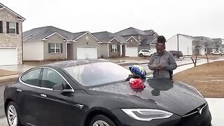 How could you be so Cruel? Girl gets a Sweet Tesla for her 16th Bday and is NOT Happy