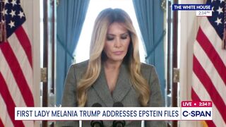 FULL: Not only did Melania Trump suddenly decide to give a televised address about Jeffrey Epstein, she's calling on Congress to "act," because Epstein was "not alone."