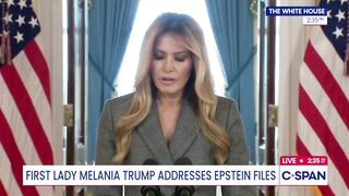 FULL: Not only did Melania Trump suddenly decide to give a televised address about Jeffrey Epstein, she's calling on Congress to "act," because Epstein was "not alone."