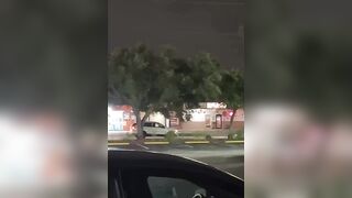 Motorcyclist gets tased as he tries to flee a police and gets smacked by a car