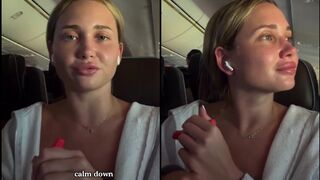 Man calls out Influencer filming herself applying makeup on a plane.