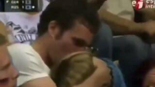 Fan-Cam Catches Man Comforting his Girl during Game....Well