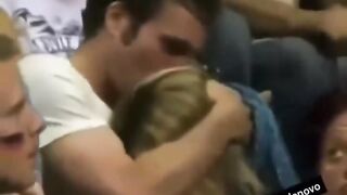 Fan-Cam Catches Man Comforting his Girl during Game....Well