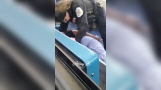 Black woman attacks a man on CTA bus
