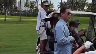 Trump Compliments Fan at Golf Course, Reveals Secret Service Anti-Drone Rifle