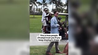Trump Compliments Fan at Golf Course, Reveals Secret Service Anti-Drone Rifle