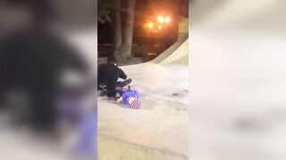 Skate Park Skater vs. Little Girl on Scooter (and her Mom)