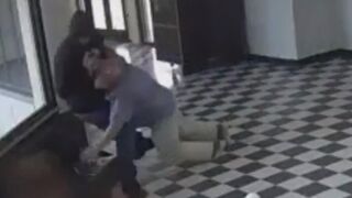 Oklahoma school principal tackling a shooter and preventing him from opening fire