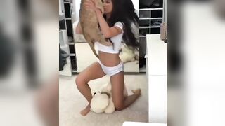 Beautiful Brunette wants to Show Off her Baby Lion.....Whoops