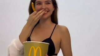 Only a Cute Foreign Girl can Truly Appreciate the Magic of the Golden Arches
