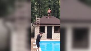 WOW: Drunk Romanian Man Breaks his Neck trying to Jump into Pool