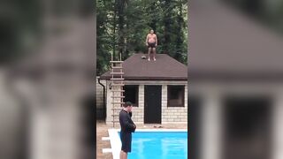 WOW: Drunk Romanian Man Breaks his Neck trying to Jump into Pool