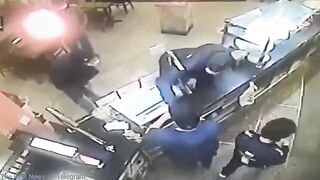 Family Pizza Shop: Billy the Kid (he's 14) Kills Thug right on the Customer Corner