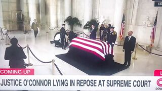 JUST IN - Honor Guard Collapses on Live TV in Front of the Casket of Justice Sandra Day O'Connor.