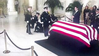 JUST IN - Honor Guard Collapses on Live TV in Front of the Casket of Justice Sandra Day O'Connor.