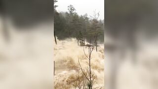JUST IN: Major flood Waters Ravish the Countryside in Jackson, New Hampshire.