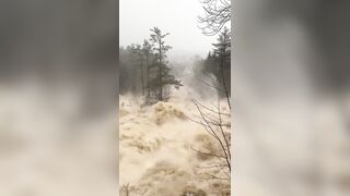JUST IN: Major flood Waters Ravish the Countryside in Jackson, New Hampshire.