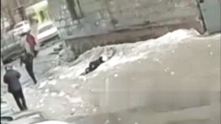 Time to Go: Man Killed by Falling Ice off of Top of Building (in front of little girls)