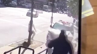Police Officer is Distracted Enough to Steer into Mother with a Stroller