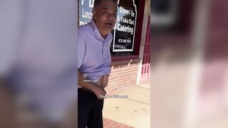 Indian worker pisses in front of his own restaurant in Texas despite having a toilet