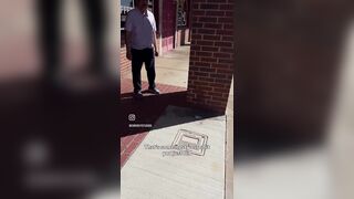 Indian worker pisses in front of his own restaurant in Texas despite having a toilet