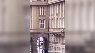 Video Shows Students Running to Ledge and Then a Brave Police Officer Getting Gunman to Shoot at Him to Save the Kids on the Ledge.