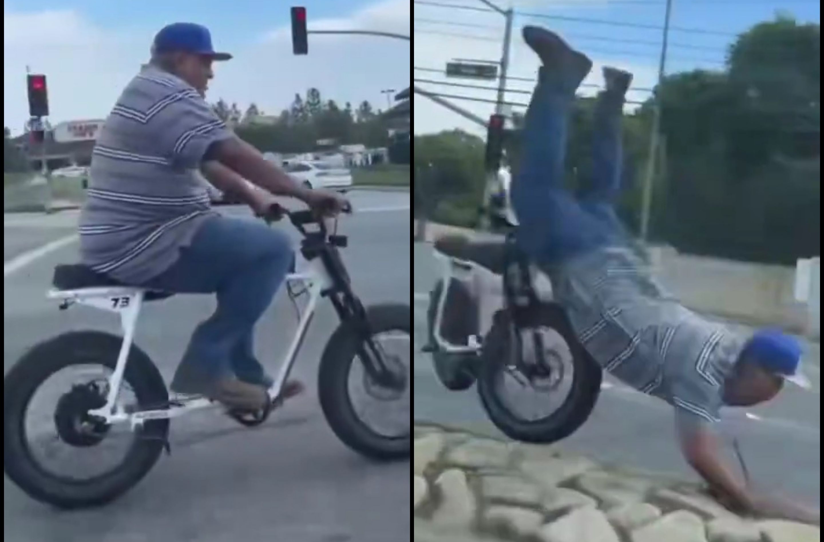 A man is seen stealing an electric bike in Rancho Cucamonga, California