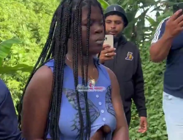 Haitian lady was arrested in the Dominican Republic for having no papers.