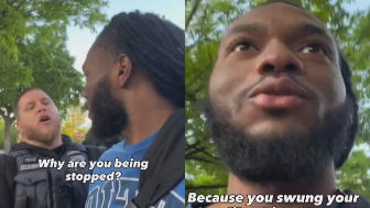 Man Detained By Police For "Suspicion Of A Weapon" Because He Swung His Satchel While Walking