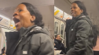 Woman Arguing With A Couple On NYC Train Pulls Out A Dagger