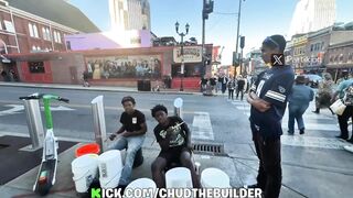 Mr.Chud shows how often he gets pressed while doing Irl content in Down Town Nashvill