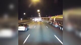 Fuel Tanker Driver Falls Asleep on the Highway..Catastrophe