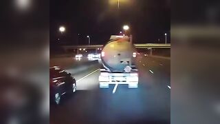 Fuel Tanker Driver Falls Asleep on the Highway..Catastrophe