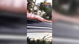 Tourist Family forcing his Daughters to Sleep on Roof of Car to Save Money
