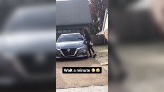 Crazy but Cute Black Girl Screwdrivers her Ex's Car to the Encouragement of her Friend