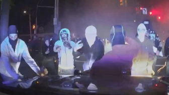 Suspects climb on, launch fireworks at Mass. PD cruiser during street takeover