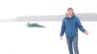 Man showing Off his SuperCar on the Ice pays for his Stupidity