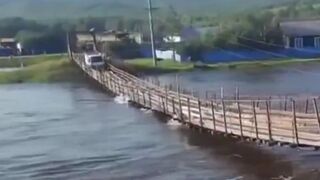 This is a useable Wooden Bridge but Would you Cross it with a Heavy Truck?