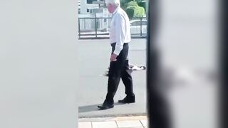 Bad Day: As soon as he Gets Off Bus he is Bashed Over the head with a Luggage Dolly